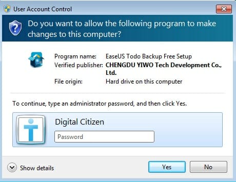 The User Account Control (UAC) prompt constantly requires the administrator's password
