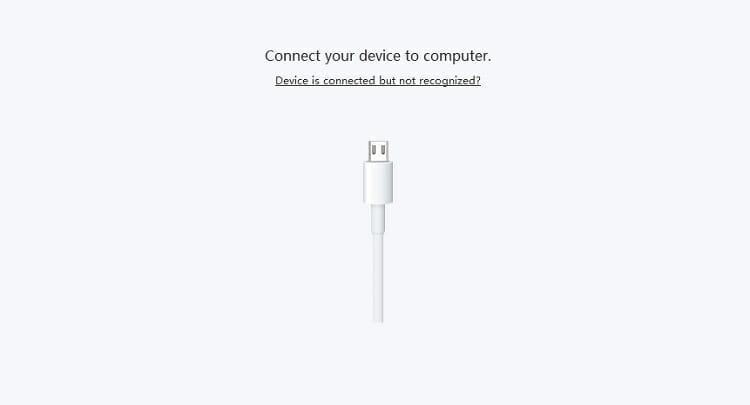 connect the Smartphone to your laptop to proceed
