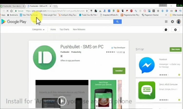 You will be directed to Google Play to install the Pushbullet application