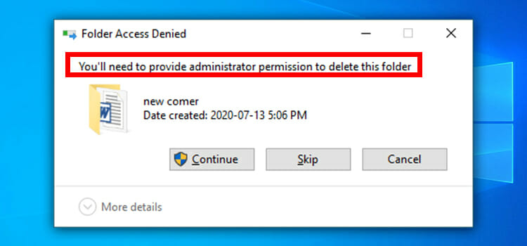 How to Get Permission to Delete file in Windows 10