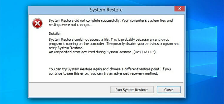 System Restore Not Working