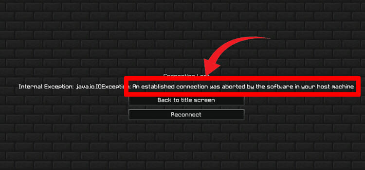 an established connection was aborted by the software in your host machine minecraft