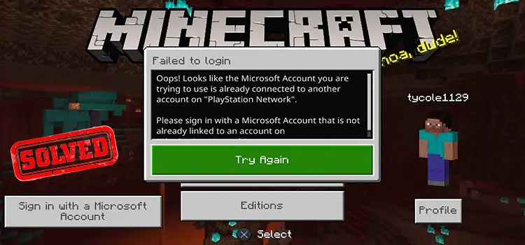 You Are Not Connected to PlayStation Network Minecraft