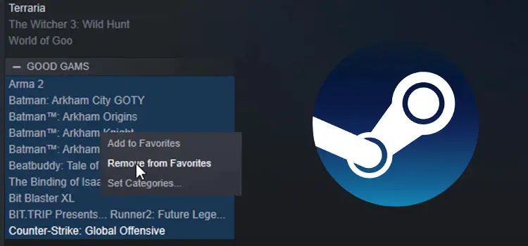 How to Delete Categories in Steam