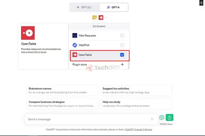 Wait for the OpenTable plugin