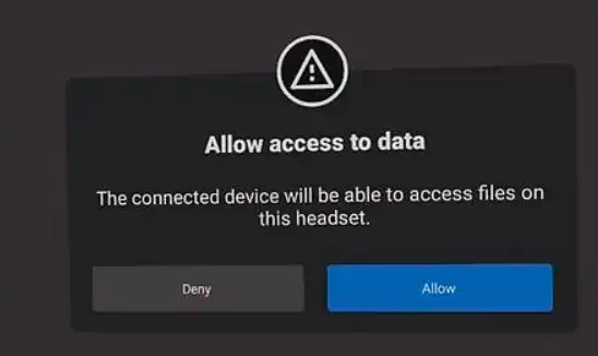 Allow access to data on Oculus Quest 2