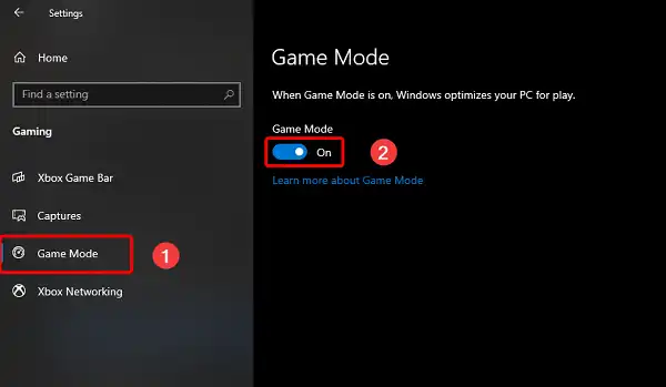 select the Game Mode