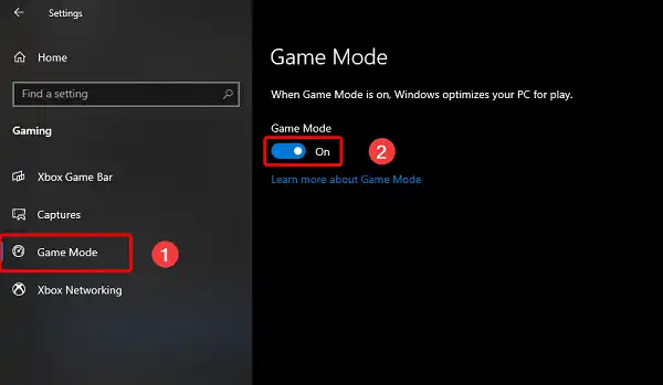 select the Game Mode