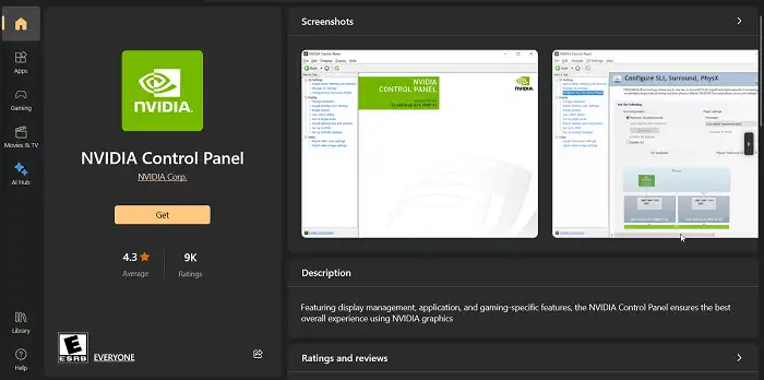 Nvidia Control Pannel